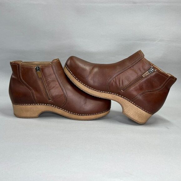 Dansko Barbara Pull Up Booties Women's Size 11 Tan Oiled Leather Ankle Boots - Picture 7 of 13
